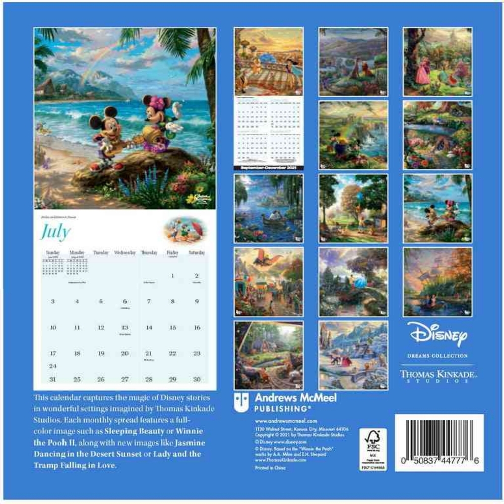 Andrews Mcmeel 2022 Disney Dreams Collection, 12" x 12" Wall Calendar - Picture 4 of 4